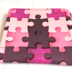 Dresówka pętelka RÓŻOWE PUZZLE