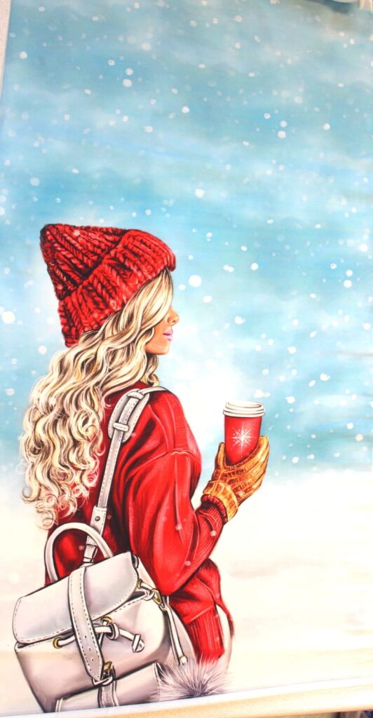 Dresówka pętelka DZIEWCZYNA KUPON 180X60 CM
