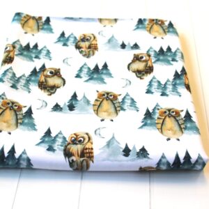 Dresówka pętelka  SOWY DRZEWA  260g