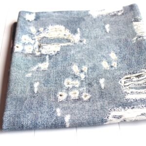 Dresówka pętelka JEANS Z DZIURAMI II 130cm