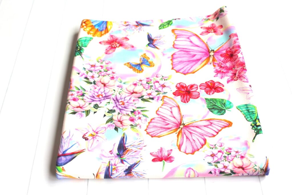 Dresówka pętelka MOTYLE KOLOROWE 75cm