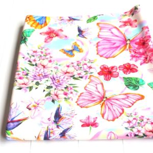 Dresówka pętelka MOTYLE KOLOROWE 75cm
